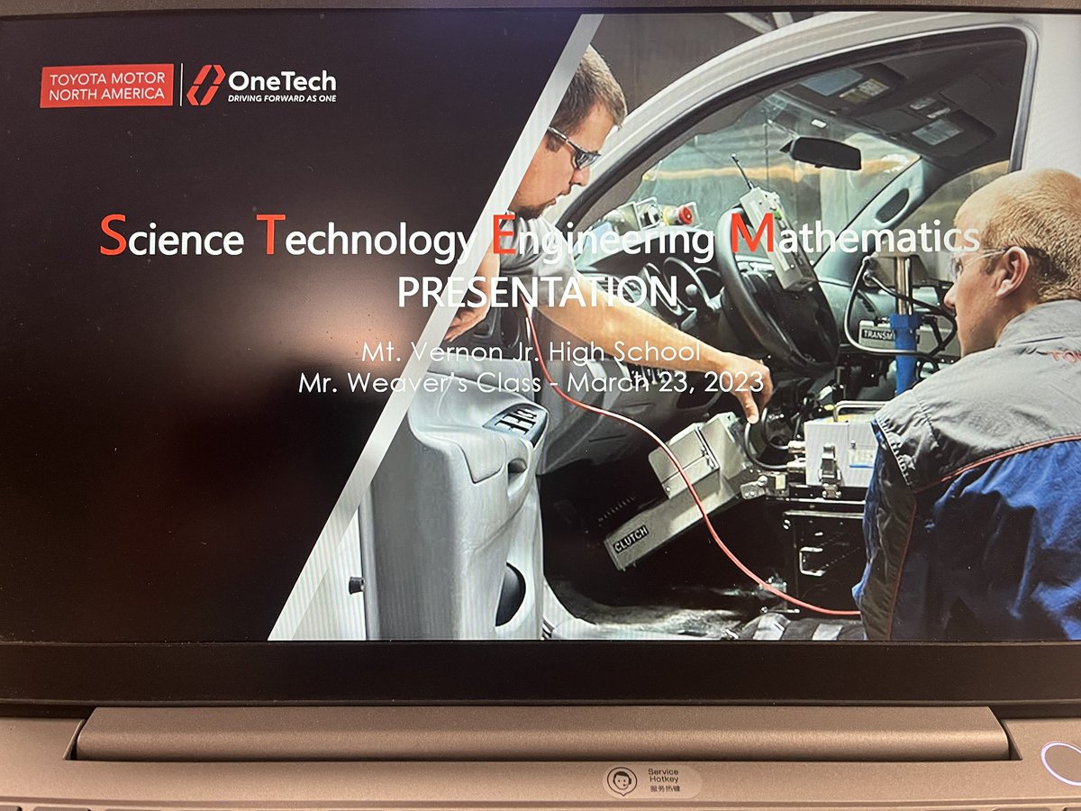MVJHS_WEAVER's tweet photo. It’s EXPERTS Week here at @msdofmtvernon @mvjhsmtvernon @Toyota Mr. Mark Lynn
Toyota Motor North America 
Information Systems 
#WEAREMV #unlockingthepowerofexperts #msdmvSTEM https://t.co/4fX7uzswzW