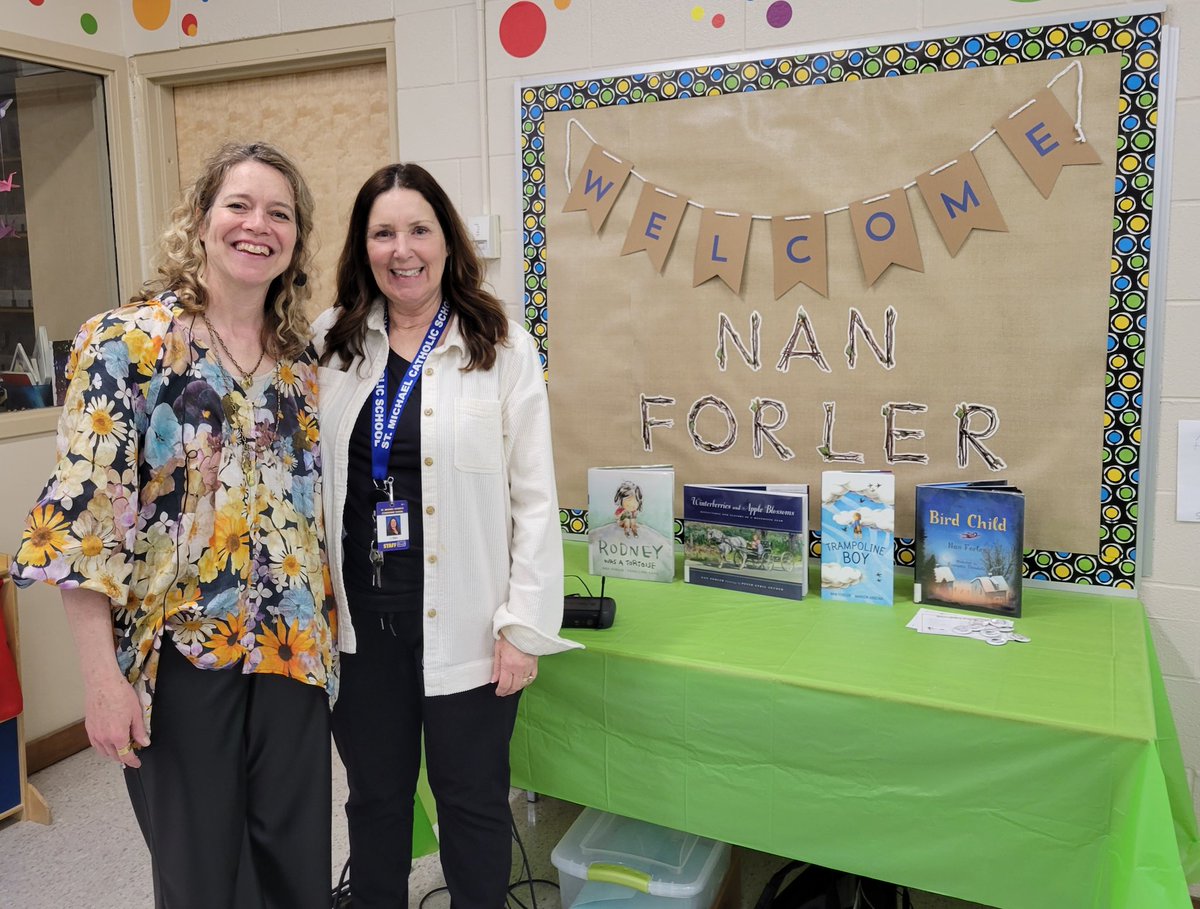 StMichaelAngels's tweet photo. We have a very special guest in our @StMichaelLLC today! Thank you @NanForler for joining us today, reading to us, and sharing your experience as an author. We are inspired! https://t.co/QbWRIIgvOr