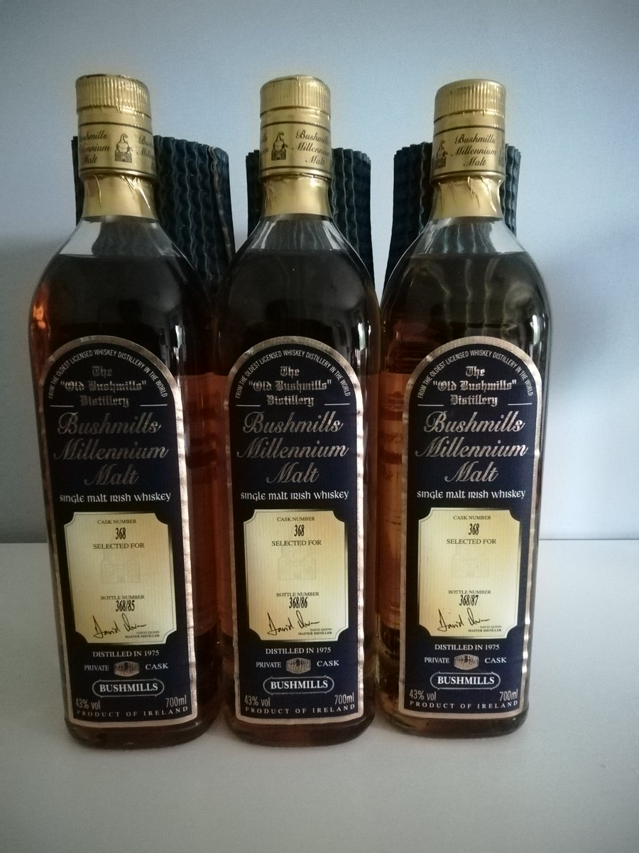 BushmillsM's tweet photo. @TaylorCope1982 The oldest Whiskey Bushmills had ever made 1975-1999. Only sold by the full cask of 250 bottles but the angels were generous. After 24 years in storage I finally sold stock to @IrishSpirit_ https://t.co/Of3dYdMpzH