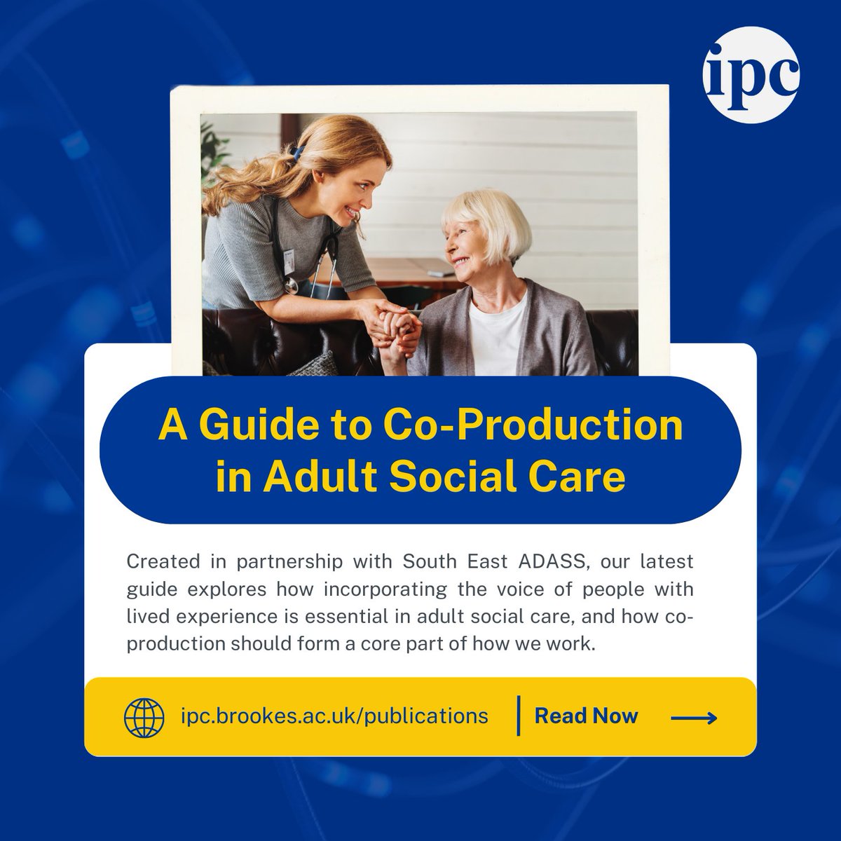 IPC_Brookes's tweet image. Developed in partnership with South East @1adass, our guide to co-production in #AdultSocialCare offers tools, literature &amp;amp; case studies to support health &amp;amp; social care professionals in implementing #coproduction methods.

Read it now at: ipc.brookes.ac.uk/publications/a…