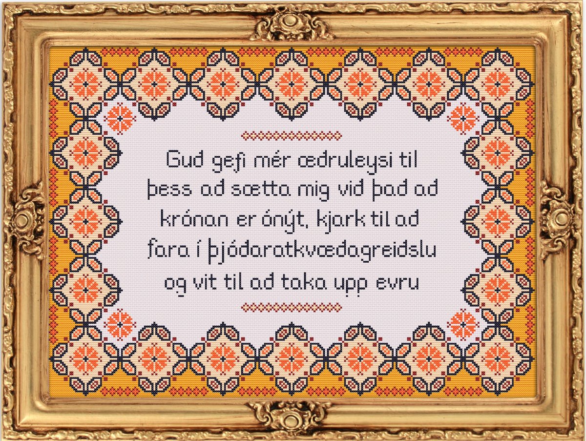 Er #hannyrðatwitter búið að grandskoða útsauminn á Krónuleysisbæninni? Nú þurfið þið ekki lengur að telja út - það er hægt að kaupa uppskriftina á 1€  (eða sem plakat á €15 ef útsaumur er ekki fyrir þig)

vidreisn.is/verslun/