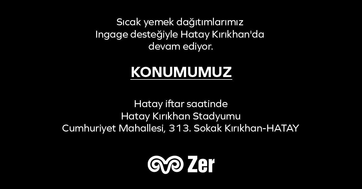 koczersatinalma's tweet photo. Zer olarak @ingagedijital desteğiyle sürdürdüğümüz sıcak yemek dağıtımlarımız AFAD tarafından kurulan Hatay Kırıkhan Stadyumu'ndaki yaşam alanında 23-27 Mart tarihleri arasında Hatay Kırıkhan iftar saatinde yapılacaktır.

Hatay Kırıkhan Stadyumu, Cumhuriyet Mahallesi, 313. Sokak https://t.co/Bgkkd7DBvu