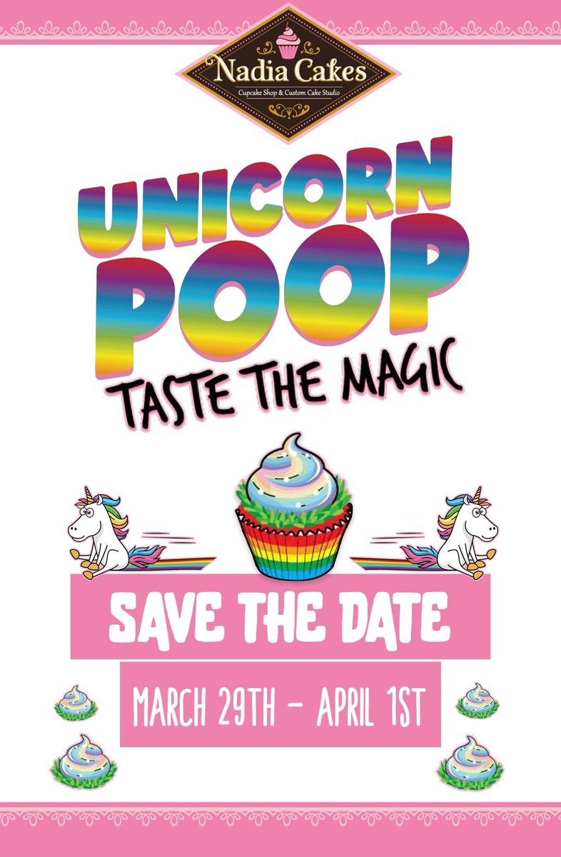 Unicorn Poop is back next week in ALL Nadia Cakes locations! RSVP and check out flavors here: fb.me/e/17IXRjSAt?mi…