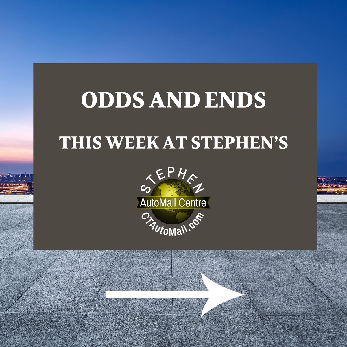 NewMillenniumCT's tweet photo. Check in to Stephen Automall Centre of Bristol to see all the types of new and used vehicles we carry! We know we'll have something you'll love, so stop in today, or visit us on our website to view our full inventory!
-
https://t.co/bY54XdcytZ https://t.co/b8Te3p8w5x