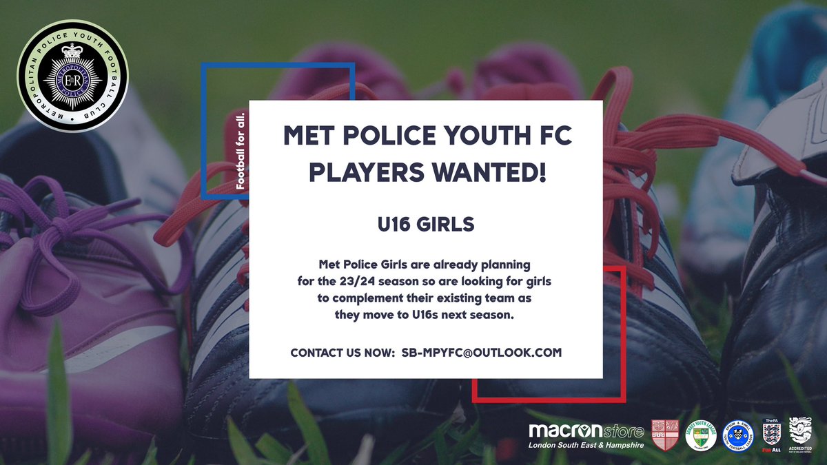 MPYFC's tweet photo. 🔹MPYFC Players Wanted🔹
__
 
MPYFC are looking for girls to complement their U16s team next season (years 10 &amp; 11 in September)⚽️
__

Our home ground is Imber Court, Molesey.  Matches are played on Sundays and training is on Wednesday evening.
__

sb-mpyfc@outlook.com📧 https://t.co/uYaRfcvlZA