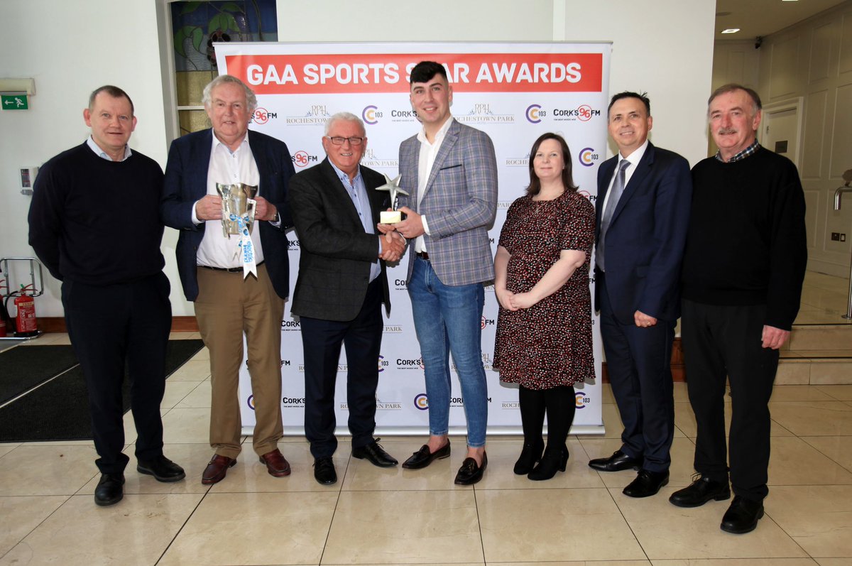 FiFinnymac's tweet image. Delighted to present @Corks96FM @C103Cork February Sports Star award to @ucc_gaa @DylanFoleeeey for his outstanding contribution to their Sigerson Cup win in @RochestownPark this evening.
Lovely occasion as always.
@OfficialCorkGAA @eireogcork @drconmurphy