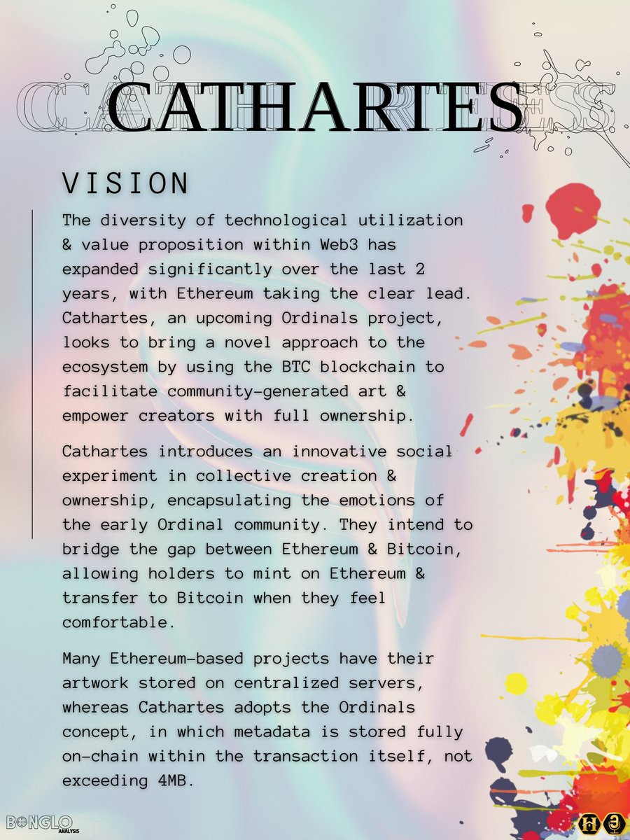 🎨 <a href="/CathartesNFT/">Cathartes</a> Deep Dive 🎨

Cathartes are combining concepts &amp; communities from Ethereum NFTs, Bitcoin Ordinals &amp; digital art stored immutably on the blockchain. 

Leveraging the collective creativity of those participating through color expression. 

Giveaway at the end 🤫🎉