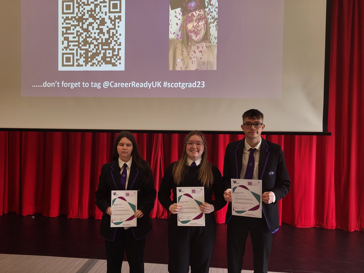 JYHSOppHub's tweet photo. So proud of our amazing S6 students graduating from Career Ready today. @CareerReadyUK @JamesYoungHS #scotgrad23 #megaproud https://t.co/XfFBGrJDdm