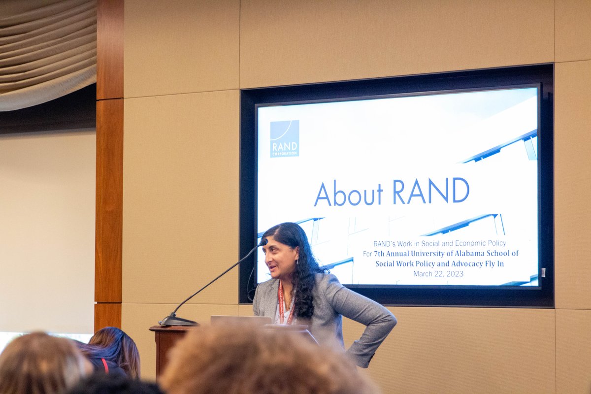 UA_SocialWork's tweet photo. Thank you, Dr. Anita Chandra, RAND Corporation, for speaking to our DC Fly-In participants about the Research and analysis of social and economic policy! 

#UASSW #PolicyUp4SW #SWinDC #Capstone2Capitol2023 #RollTide #ChangingTidesThroughSocialJustice https://t.co/yLTAGrjVUF