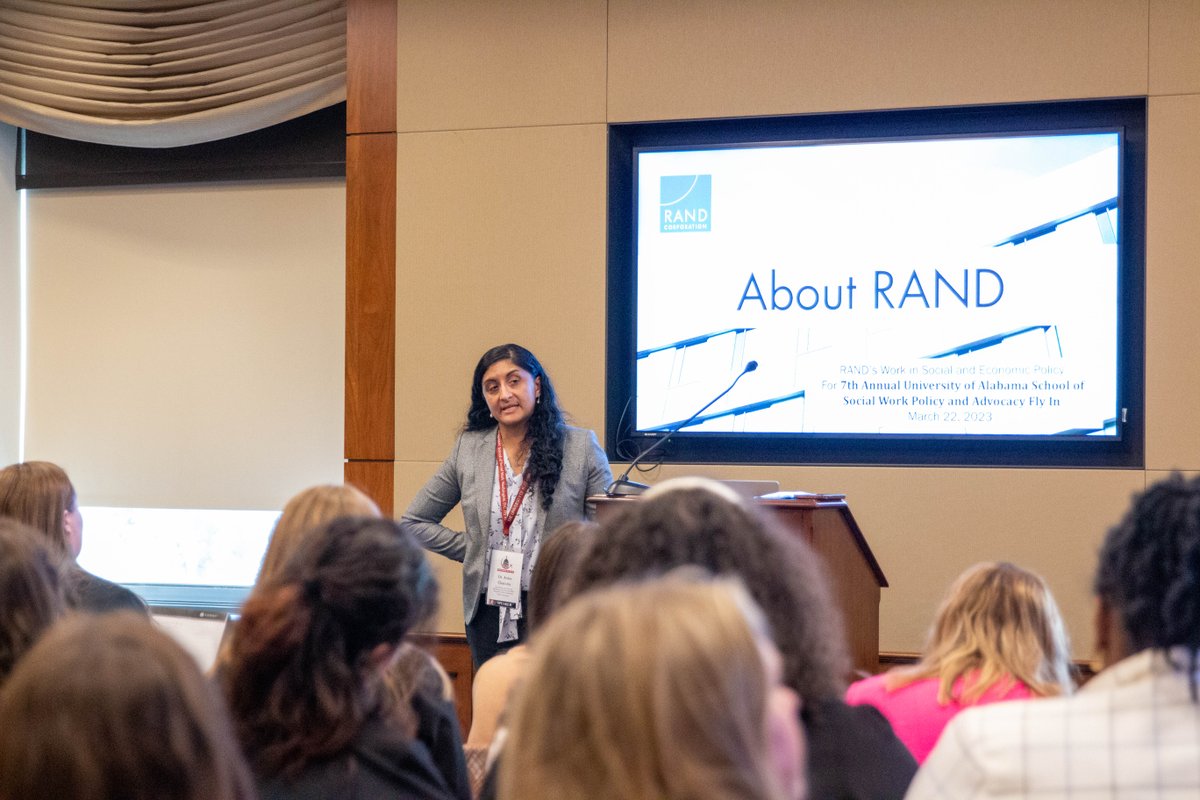 UA_SocialWork's tweet photo. Thank you, Dr. Anita Chandra, RAND Corporation, for speaking to our DC Fly-In participants about the Research and analysis of social and economic policy! 

#UASSW #PolicyUp4SW #SWinDC #Capstone2Capitol2023 #RollTide #ChangingTidesThroughSocialJustice https://t.co/yLTAGrjVUF