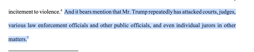 KlasfeldReports's tweet photo. Breaking—

There will be an anonymous jury in Carroll v. Trump, a judge rules, citing Trump's record of attacking "courts, judges, various law enforcement officials and other public officials, and even individual jurors in other matters."

Background: https://t.co/V9yOvJOaD1 https://t.co/o00jjThvh6