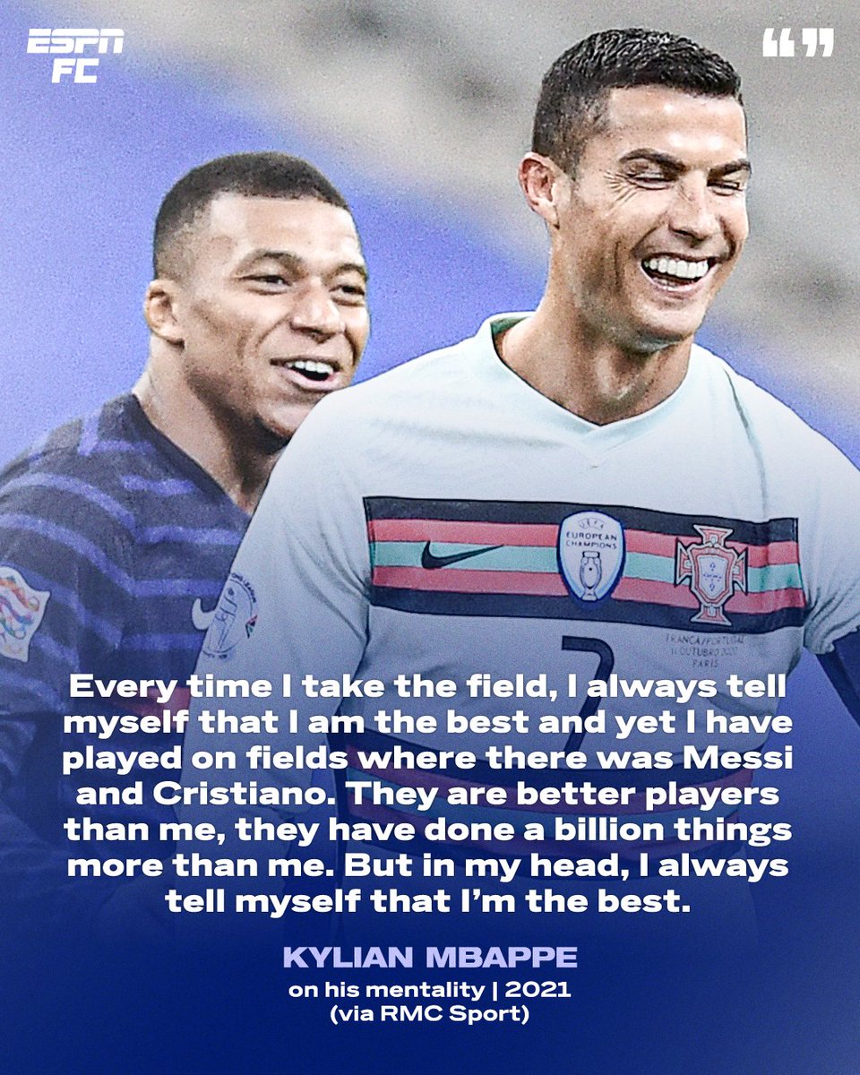 ESPNFC's tweet photo. Kylian Mbappé's mentality is elite 👏 https://t.co/Oi3zbveaZI