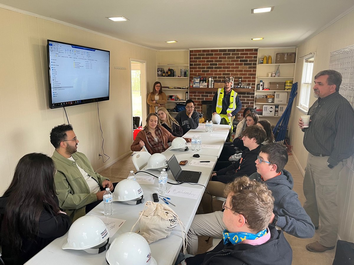 AmericanConst's tweet photo. Great tour of our high school addition at MTCS to students from Lipscomb University’s College of Engineering and the MTCS ACE Mentor program—the future of construction! @MTCS_Cougars @LipscombUniversity @Raymond B. Jones College of Engineering-Lipscomb University https://t.co/p7KafhfVxH