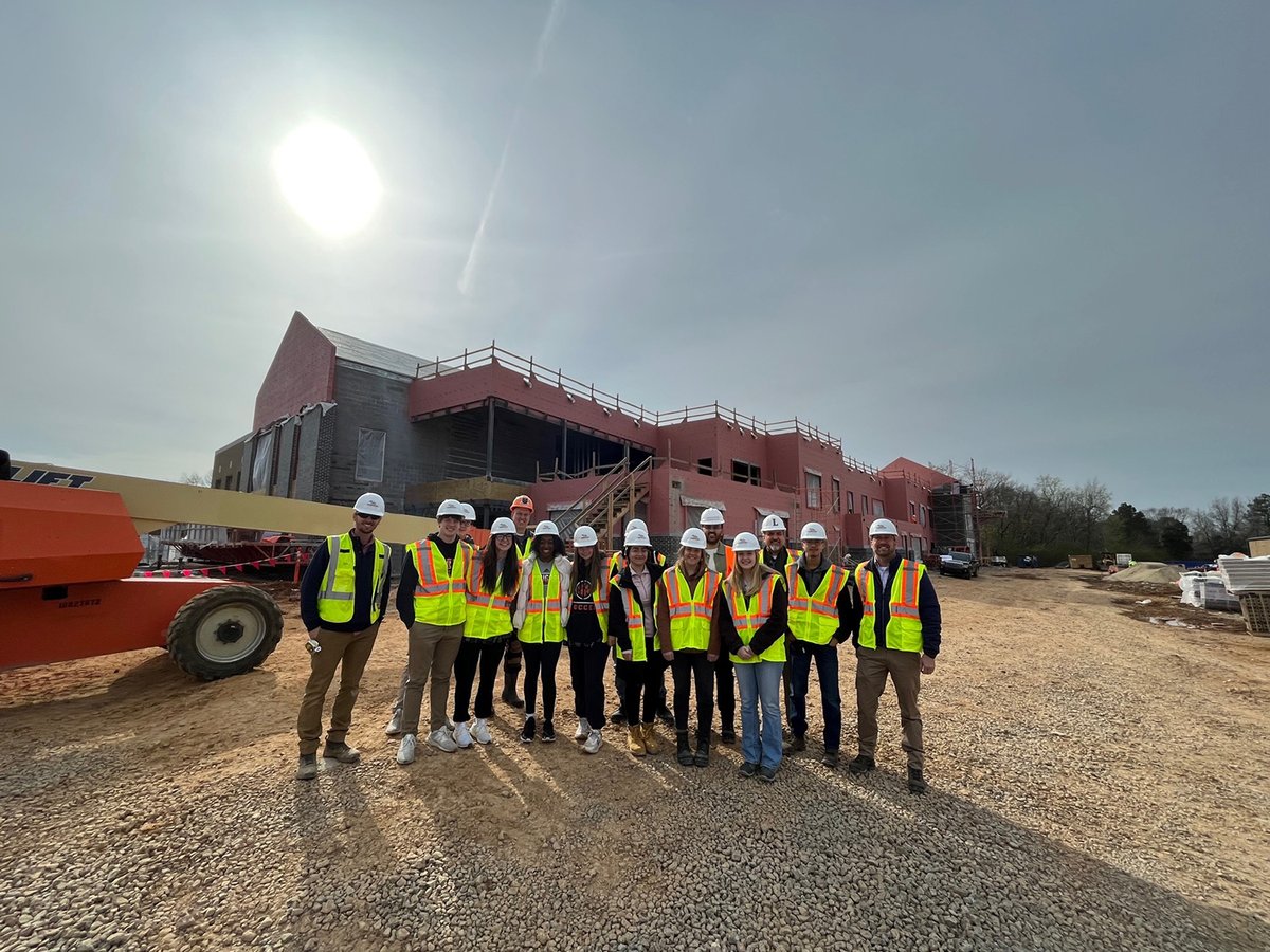 AmericanConst's tweet photo. Great tour of our high school addition at MTCS to students from Lipscomb University’s College of Engineering and the MTCS ACE Mentor program—the future of construction! @MTCS_Cougars @LipscombUniversity @Raymond B. Jones College of Engineering-Lipscomb University https://t.co/p7KafhfVxH