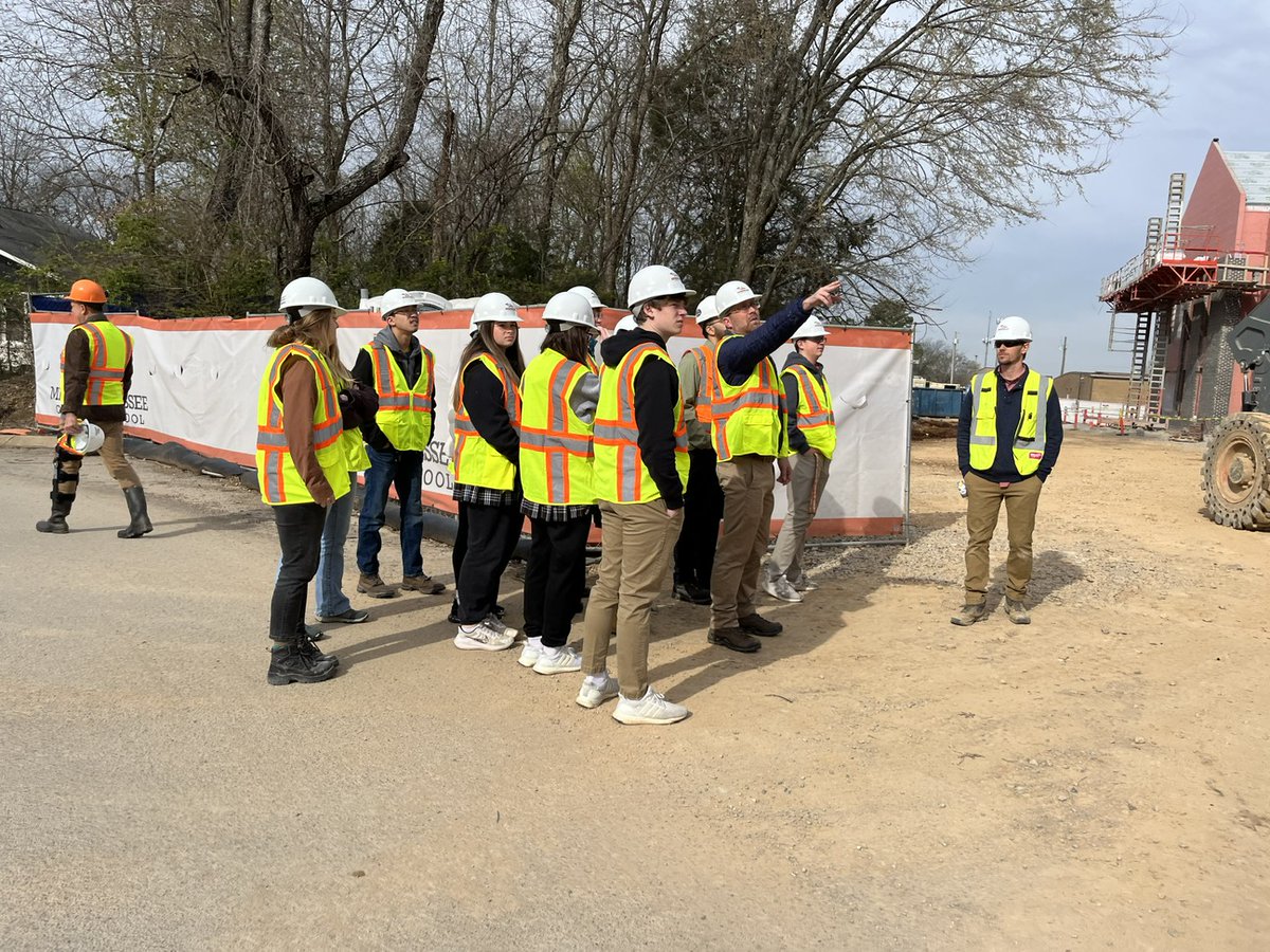 Great tour of our high school addition at MTCS to students from Lipscomb University’s College of Engineering and the MTCS ACE Mentor program—the future of construction! @MTCS_Cougars @LipscombUniversity <a href="/Raymond/">raymond</a> B. Jones College of Engineering-Lipscomb University