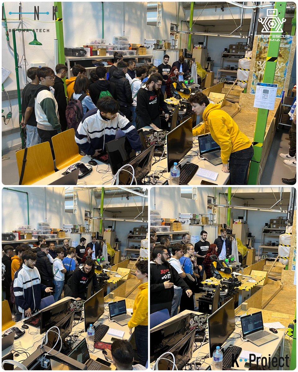 RoborescueUMA's tweet photo. Hoy hemos tenido la visita de alumnos de 2º de bachillerato a nuestro taller https://t.co/mcCpi8wF8j