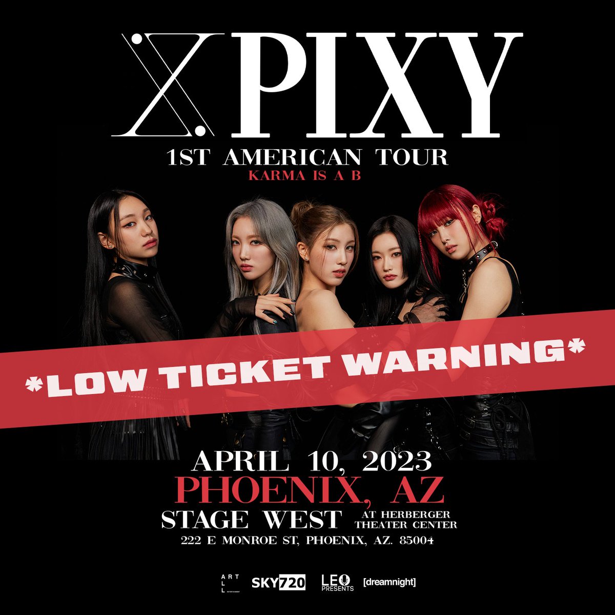 LeoPresents's tweet photo. [Low Ticket Warning] Phoenix, Arizona 🚨

Do not miss your chance to see 
@official_pixy live!

🔗: https://t.co/V9Df6ENdZN

#PIXY #픽시 #WINXY #TOUR #LOWTICKETS
#DIA #LOLA #DAJEONG #SUA #RINJI https://t.co/Edh4LzQwMb