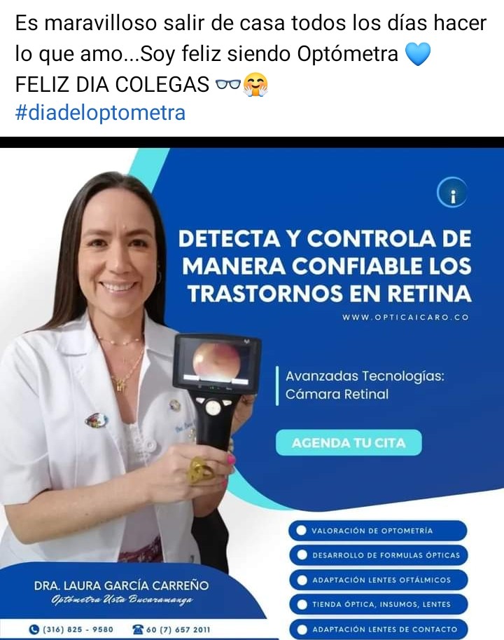 lumicaso's tweet image. Ella es la MÁS,  y su ÓPTICA una de las mejores en #Bucaramanga,  sector #Cabecera...👏👏👏