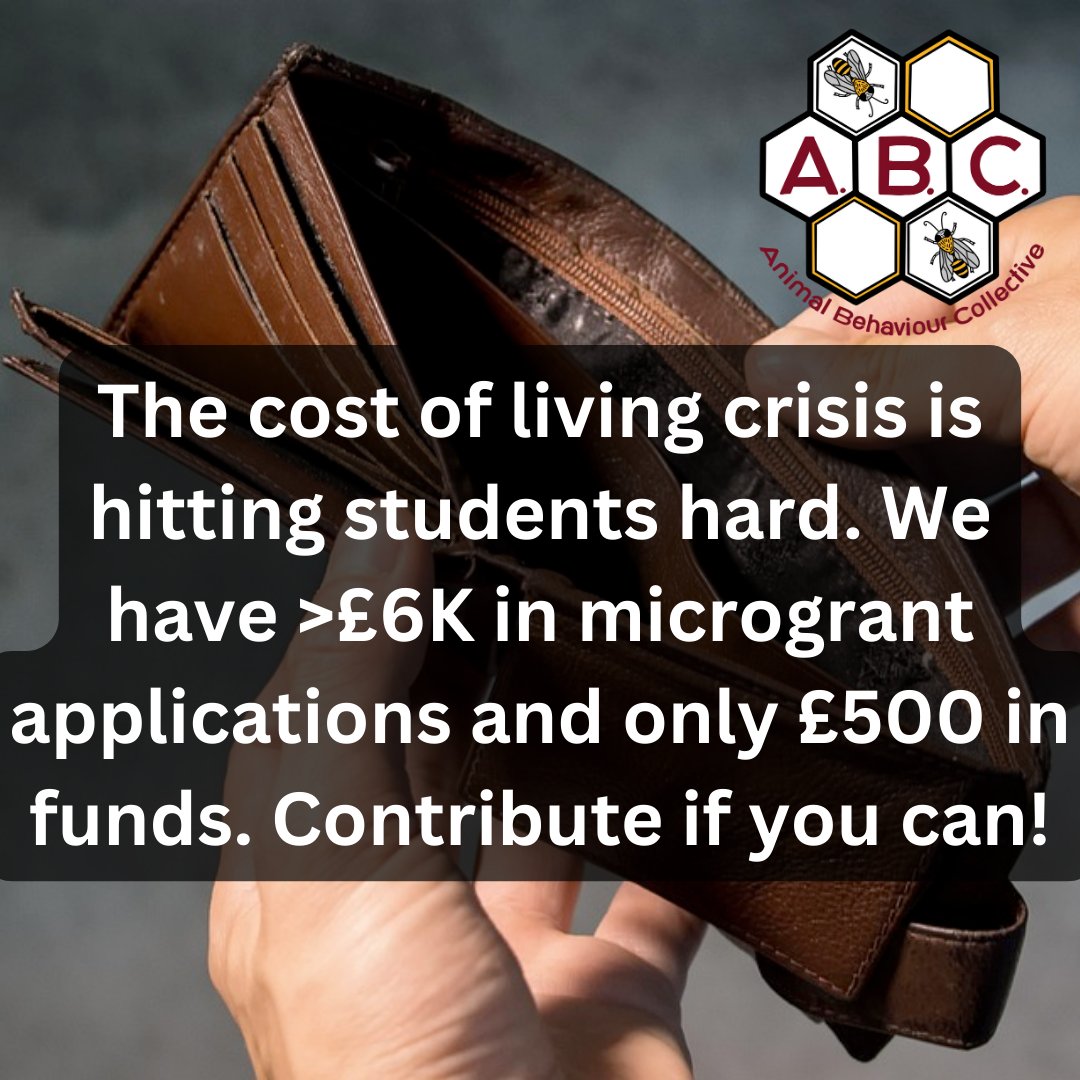 At the start of April we will have approx £500 to distribute to animal behaviour students in financial need, but we have over £6000 in pending applications. If you can afford to contribute, please do - every little counts: opencollective.com/animal-behavio…