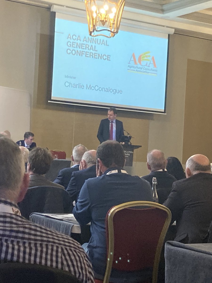 The minister Charlie McConalogue addressing our agm today.  ⁦<a href="/aca_services/">Agricultural Consultants Association (ACA)</a>⁩