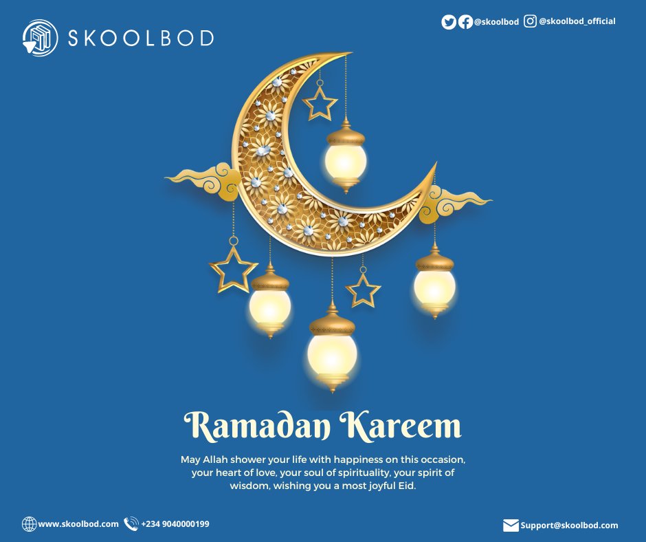 skoolbod's tweet photo. We wish all Muslims a blessed Ramadan filled with peace, reflection, and growth. May this month of fasting and prayer bring you closer to your faith and strengthen your commitment to kindness and compassion. Ramadan Kareem! #RamadanKareem #SchoolCommunity #Faith #Compassion https://t.co/raGSYh9nIg