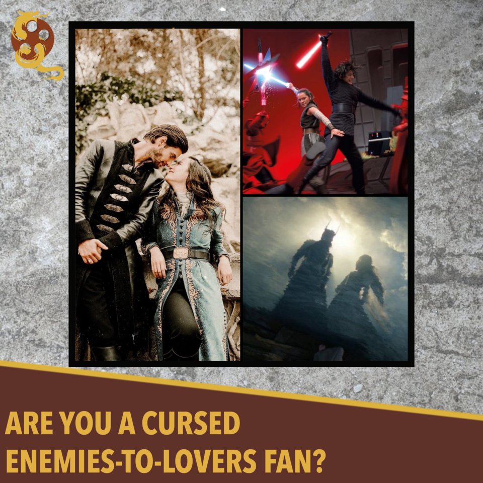 needlesslynerdy's tweet photo. Enemies-to-lovers or lovers-to-enemies? Whether you're swooning over the Darkling and Alina, Ben and Rey, or Galadriel and Halbrand/Sauron, there's nothing quite like the thrill of a cursed romance. Which of these ships is your guilty pleasure?

 #enemiestolovers #romancetropes https://t.co/1sNyAbTH9c