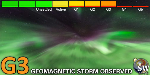 _SpaceWeather_'s tweet photo. Strong G3 geomagnetic storm (Kp7)
Threshold Reached: 14:46 UTC
Follow live on https://t.co/Zkq26B8HNF https://t.co/zCC7fghyyP