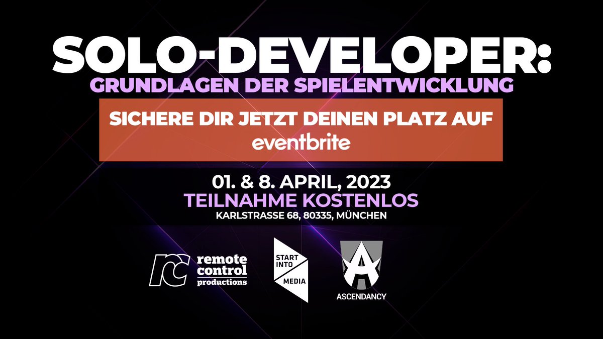 rcpfstudios's tweet photo. Du willst in die Spielentwicklung einsteigen, weisst aber nicht genau, welche Herausforderungen auf Dich warten?🎮

Dann bist Du bei unserem Online - Seminar "Solo - Developer: Grundlagen der Spielentwicklung" genau richtig🎓 https://t.co/yanW55EON7