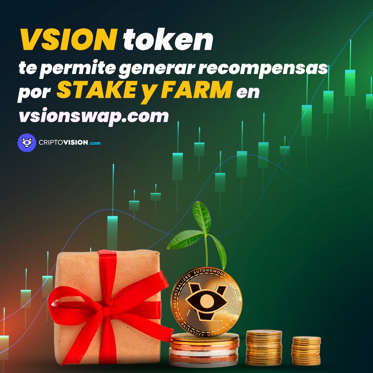 CRIPTOVISION1's tweet photo. #Criptovision ha creado https://t.co/eBvch3ZGnl una plataforma #defi camino a convertirse en un #criptobanco, un #exchange #descentralizado a futuro.
Los usuarios y #holders de #VSION #tokens pueden generar #recompensas inmediatas al hacer #STAKE y/o #FARM
#Bitcoin #BTC #dex https://t.co/ABXDWvCiKO