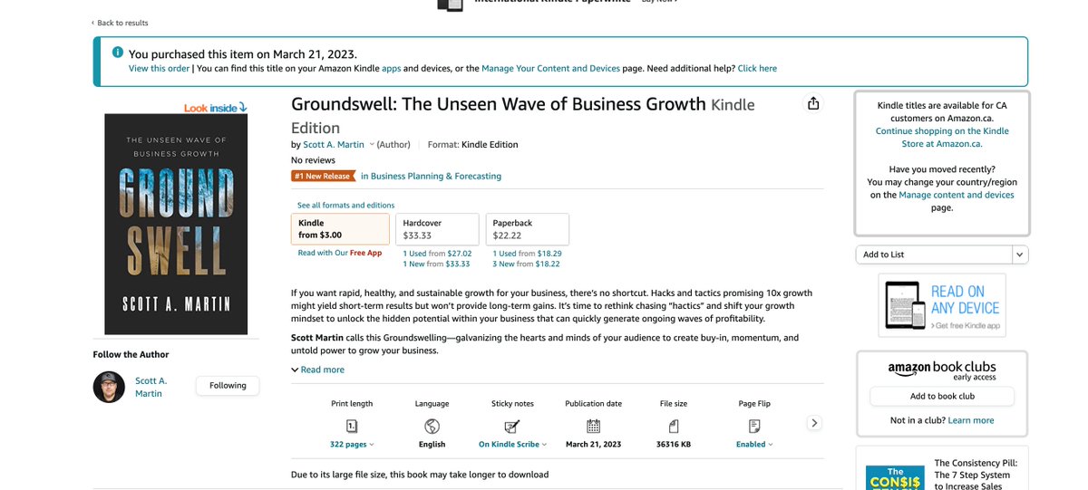 ScottAdamMartin's tweet photo. Wow. Day 1 of the launch was awesome! #1,2,3 in Direct Marketing still and In the top 10 of all Sales & Marketing and #1 in Business Planning and Forecasting! https://t.co/Sp3iXMQX9k #marketingbook #strategybook #groundswellbook #groundswell #scottadammartin https://t.co/uI0EptChdn