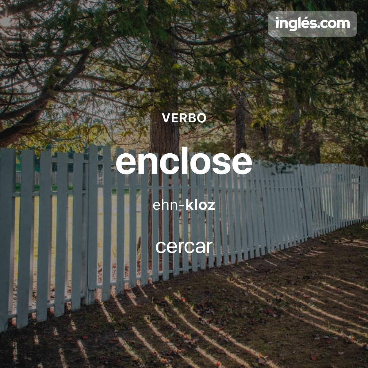 app_ingles's tweet photo. La #PalabraDelDía de hoy es "enclose". 🚧 Por ejemplo: The farmer enclosed the orchard with a wooden fence. - El granjero cercó el huerto con una cerca de madera.
.
.
.
#StudyEnglish #EstudiaIngles #LearnEnglish #AprenderIngles #Ingles #AprendeIngles #EstudiarIngles #enclose https://t.co/NJCVQcmKoM