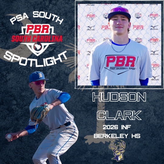 PrepBaseball_SC's tweet photo. 🔦PSA South Underclass Spotlight🔦
👤Hudson Clark @Huddyclark2
🏫Berkeley HS @stags_baseball
🗓 2026 INF
#PBRSCAllStateSouth

Link: https://t.co/dULdfzETDf https://t.co/mJRGRiBNUM