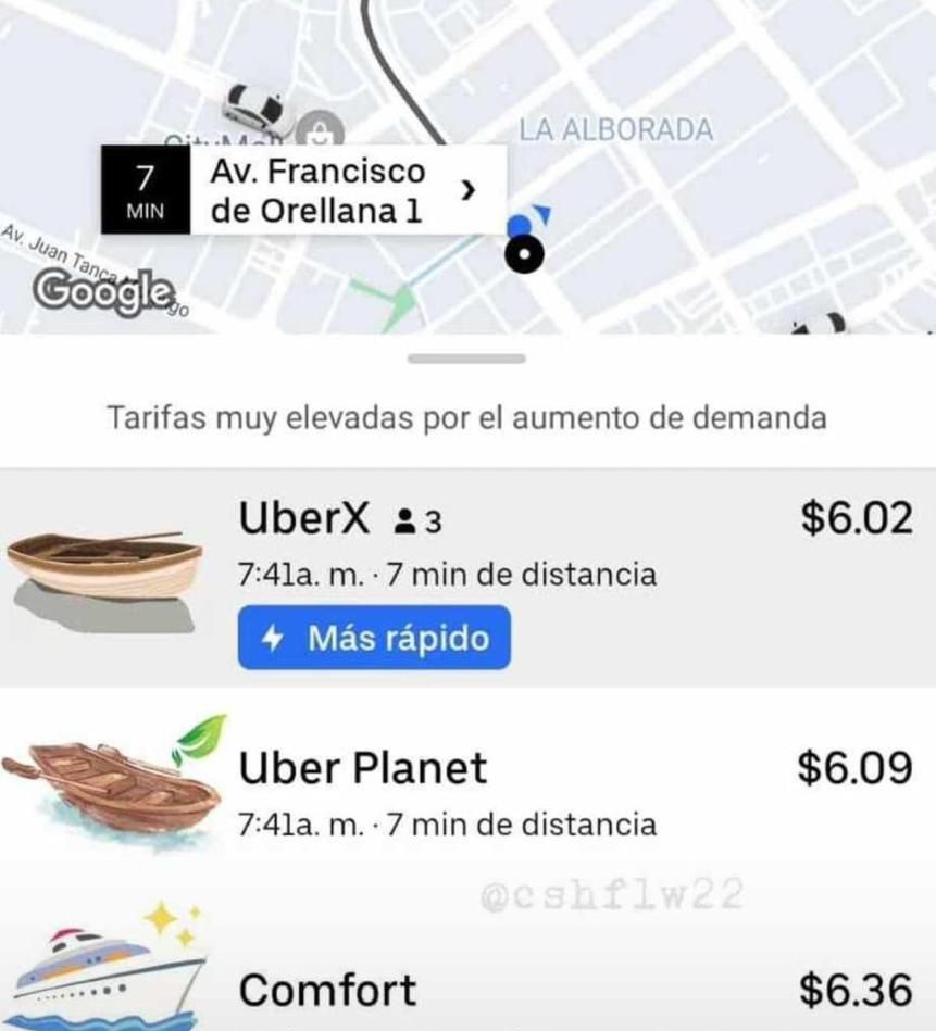 Los Uber en Guayaquil.