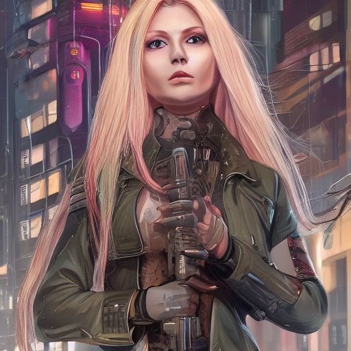 nft_playable's tweet photo. https://t.co/AGAuFBZcCN highly detailed portrait of a hopeful post - cyberpunk long blonde haired android lady with robotic limbs, stray wiring by atey ghailan, james gilleard, by joe fenton, by greg rutkowski, by greg tocchini, by kaws, by kate beaton, by kaethe butcher #aiart https://t.co/i3xNkOm1qu