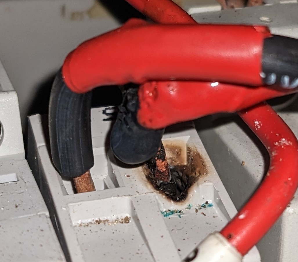 smart_electrics's tweet photo. The importance of Electrical Inspections is greater than ever. This thermal damage was observed on a recent inspection at a church. Without #EICRs this type of fault could potentially cause a serious Fire. #electrical #testing #hampshire #SmartElectrics https://t.co/p6J0lhhipc