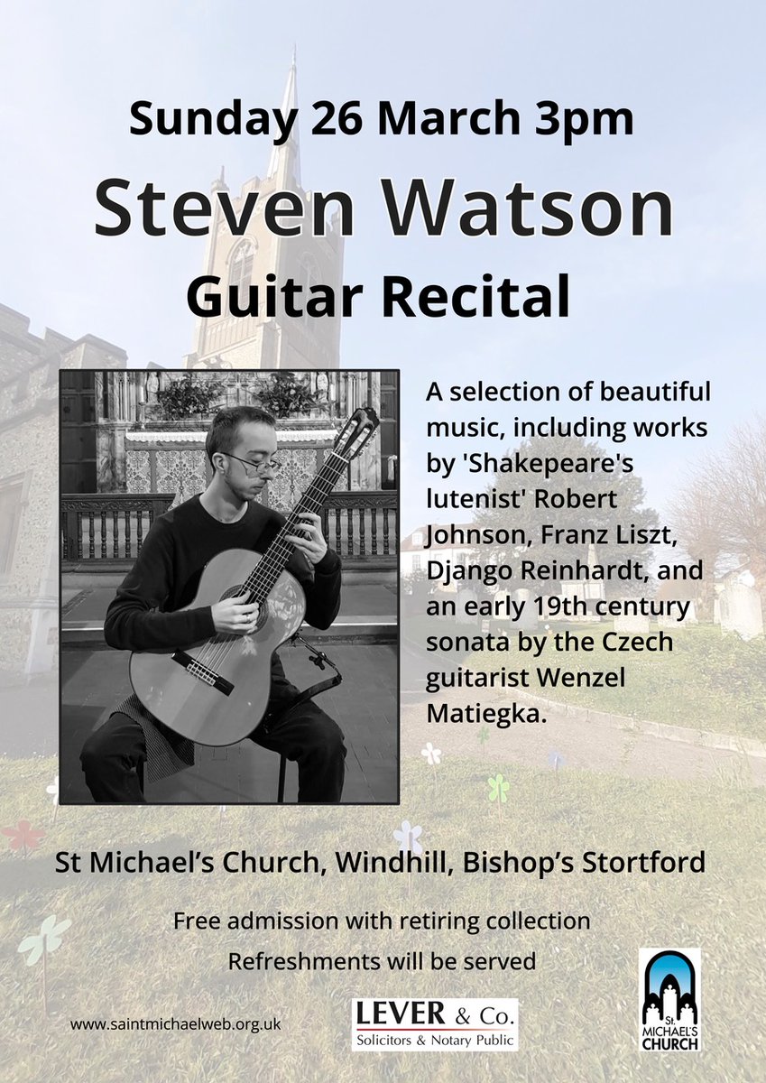 Do come along to @StMikesBS this Sunday for a fantastic afternoon concert followed by refreshments. Free admission with a retiring collection.