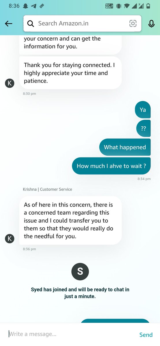 Mohitbavaa's tweet photo. @amazonIN this is how Amazon customer service in chat treat you ,wasting time like more than hour and still no help so uneducated behaviour with customers @JeffBezos see this is how your staffs behaves with customer of Amazon prime @AmazonNews_IN  @PMOIndia @jagograhakjago https://t.co/pd1ICw4Fcv
