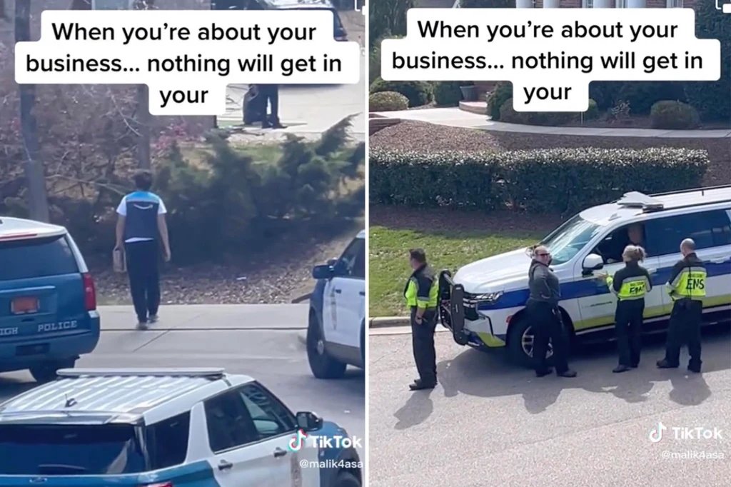 New York Post on Twitter "Amazon driver delivers package during police