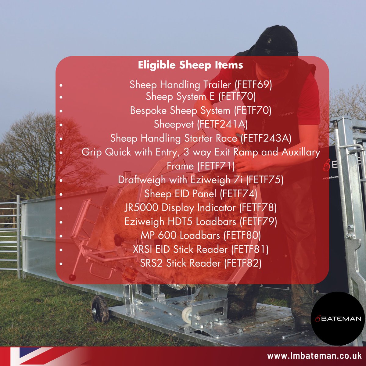 LMBateman79's tweet photo. The Farming Equipment and Technology Fund is now open 🐮🐏 

All the below LM Bateman items are eligible for funding, contact the head office now to find your local dealer, or sales representative...
☎️ 01538 361326
📥 sales@lmbateman.co.uk 

@Ruralpay https://t.co/uNflot2bsb