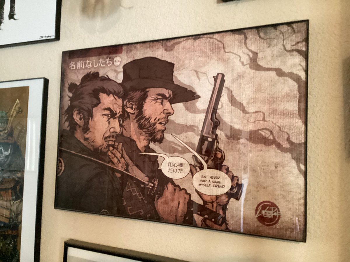 lisathegeekmom's tweet photo. #MakeThings…celebrate and be influenced by each other.
One of my favorite pieces on my wall is “No Names,” a tribute to the beautiful relationship between classic westerns and samurai films by #LoganPack.
Remembering the great #AkiwaKurosawa on his birthday. https://t.co/qERAZCo8gT