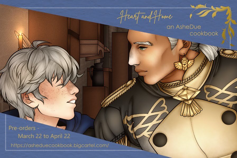 Claudvain's tweet photo. Hope youβre hungry !!! π½οΈ Heart and Home, an @AshedueCookbook themed zine, is now open for preorders !!! π Hereβs a preview of my pieceβ Looks like Dedue let the flour get a lil out of control π€π€ link below !!!!! ππ₯π§βπ³ #fe3h #ashedue https://t.co/1AuKtab1Xe