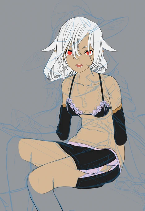 パーツ分け考えながら描くとなかなか筆が進まない・・・Live2Dモデリング等に関するご依頼、ご質問はDMまでどうぞ!#Live2D #Live2DWIP #Live2D依頼 #有償依頼募集中 