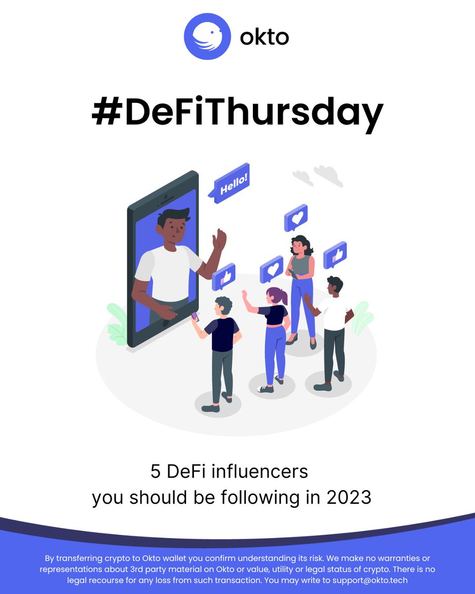 okto_web3's tweet photo. New to DeFi space? ๐ค
And, confused about whom should you follow to expand your understanding of the #DeFi and Web 3.0?
Your search ends here, as this week in our #DeFiThursday we have curated a list of DeFi influencers to follow. ๐
#DeFiWithOkto https://t.co/C8uhVxIeOW