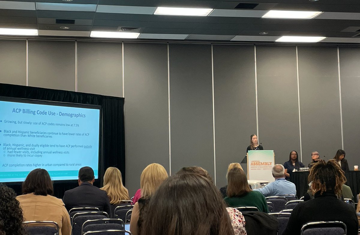 Gina Piscitello (@ginapiscitello) on Twitter photo Using ACP billing code results in 20% patient co-pay if completed outside annual Medicare wellness visits, which occurs more often for non-white patients. Reducing this disparity requires legislative action.
#hapc23 <a href="/SarguniSingh/">Sarguni Singh, MD</a>, Marian Grant DNP, <a href="/Lacinda86/">LaCinda Jones</a> & <a href="/debfreelandmd/">Deborah Freeland</a> Using ACP billing code results in 20% patient co-pay if completed outside annual Medicare wellness visits, which occurs more often for non-white patients. Reducing this disparity requires legislative action.
#hapc23 <a href="/SarguniSingh/">Sarguni Singh, MD</a>, Marian Grant DNP, <a href="/Lacinda86/">LaCinda Jones</a> & <a href="/debfreelandmd/">Deborah Freeland</a>