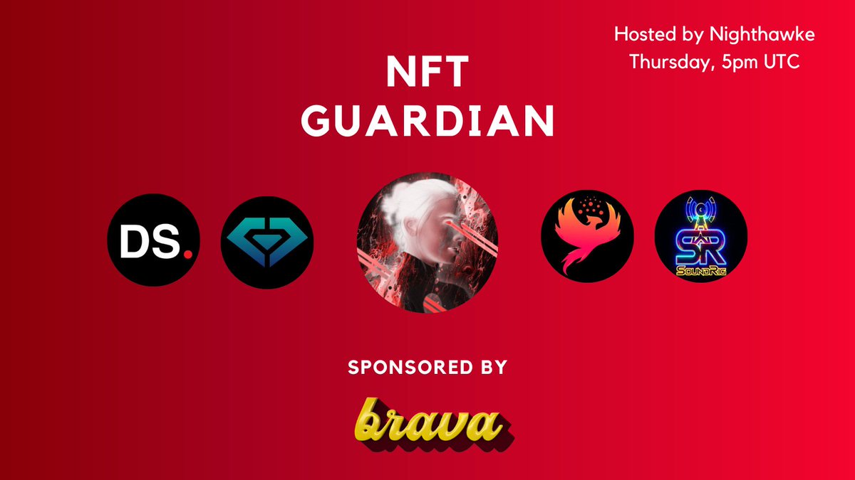 the_NFTGuardian's tweet photo. 𝗡𝗙𝗧 𝗚𝘂𝗮𝗿𝗱𝗶𝗮𝗻 𝗹 𝗛𝗼𝘀𝘁𝗲𝗱 𝗯𝘆 @Callnighthawke 

Hear from the Founders: Meet the latest disruptors in NFT marketplace and music platforms

Today - 5pm UTC

Featuring:

@dropspot_io 
@floorless_cnft 
@SoundRigMusic 
@firebirdCNFT 

Access👇
https://t.co/iQjPfzxHI8 https://t.co/r8inIkm8PH