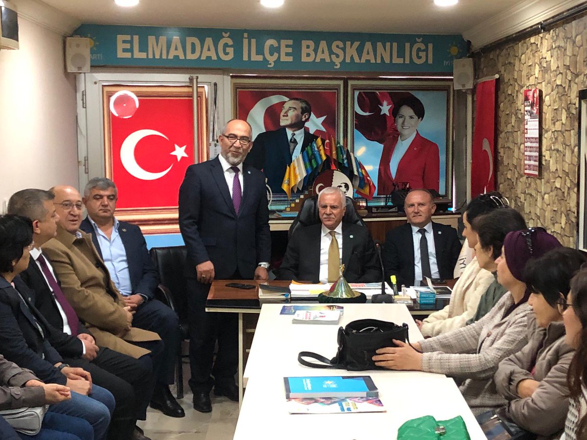 korayaydintr's tweet photo. İYİ Parti Elmadağ İlçe Başkanlığı'mızı ziyaret ettik. Faaliyetleriyle ilgili bilgi aldık, 
seçim hazırlıklarını gözden geçirdik; istişare ettik.
Bu güzel program için ilçe başkanımız Ahmet Dağlı Bey'in şahsında tüm teşkilatımıza gönülden teşekkürler.
#TarihYazacağız
#AzKaldı https://t.co/UOBgwBeVZy