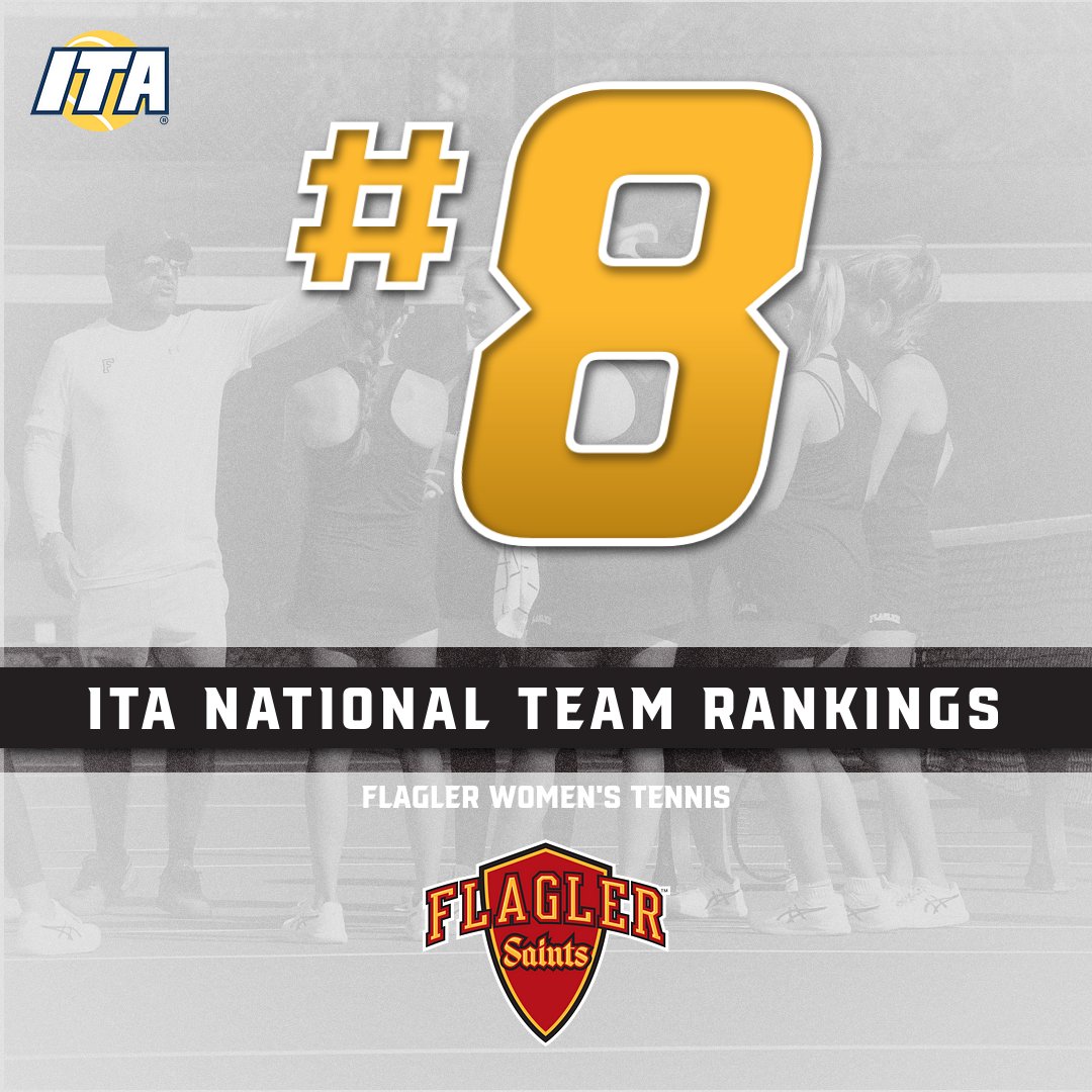 FlaglerSports's tweet photo. CLIMBING ⬆️

The Flagler College women's tennis team returned to the top 10 with its No. 8 ranking🔥👏

4️⃣ Saints are nationally ranked in singles:

📌 Luisa Hrda at No.5️⃣
📌 Nadja Meier at No. 6️⃣
📌 Dana Heimen at No.4️⃣4️⃣
📌 Eryka Kruk at No.5️⃣7️⃣

#GoSaints x @FlaglerWTennis https://t.co/cUvzBU2x2d