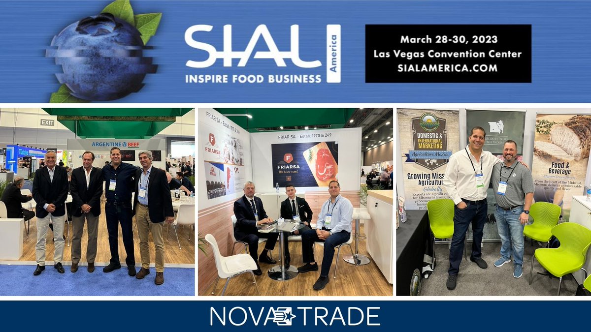 NovaTrade_'s tweet photo. Nova Trade is attending as a #HostedBuyer at @sial_america 2023. This year started with a purchasing average of 200 containers/month. So we are looking forward to “meat you” in #LasVegas.
If you would like to appoint a meeting with us, please leave a comment #sialamerica2023 https://t.co/AEPFqLd23a