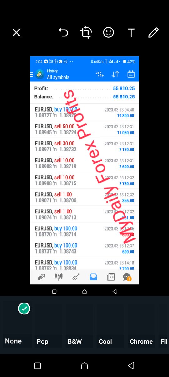 ForexMydaily's tweet image. 23-3-2023 5th Update: We make in a day what others make in a year, +$55 816.25 in all clients account for today. The risk they overcame to register with us has finally paid off. Enjoy your profits guys.

#onlinemarketing 
#binaryoptions 
#multiplestreamsofincome