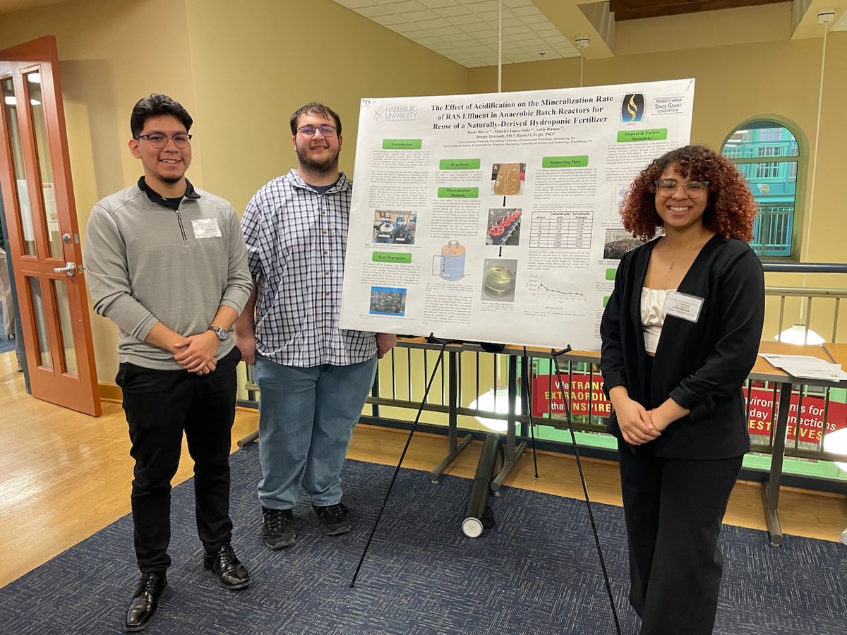 HUAquaponics's tweet photo. Our student team representing at the recent Pennsylvania Academy of Science undergraduate scientific conference. Their research, supported by the PA Space Grant Consortium, is working towards developing a circular nutrient economy.
#Aquaponics #Hydroponics #HUProud #IndoorFarming https://t.co/BunCtN7w8h
